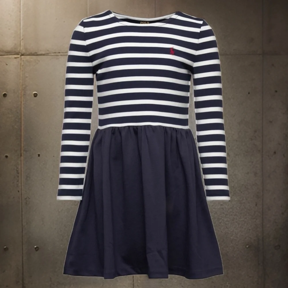 RALPH LAUREN • Polo Striped Stretch Ponte Dress